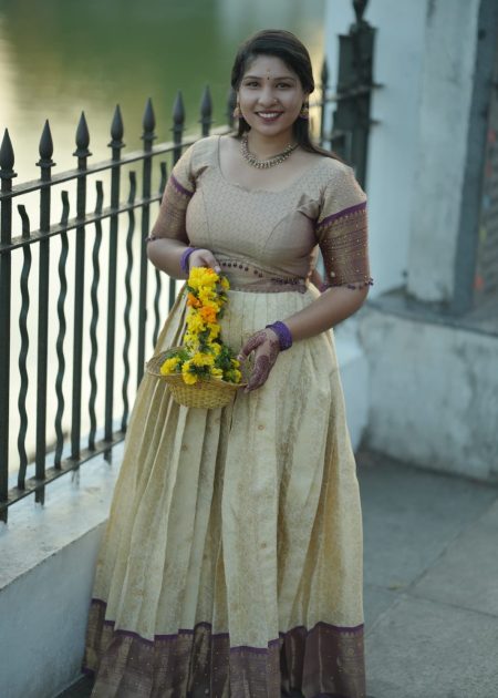 Premium cream colour stone work sarees
